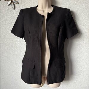 Laura Madrigano black shortsleeved blazer